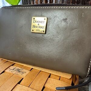 Dooney & Bourke Dolphin Grey Florentine Leather Wallet